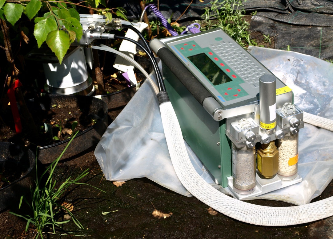 LI-COR LI-6400 portable gas analyser used to measure soil CO2 efflux and carbon cycling in Silver Birch experimental field plots
